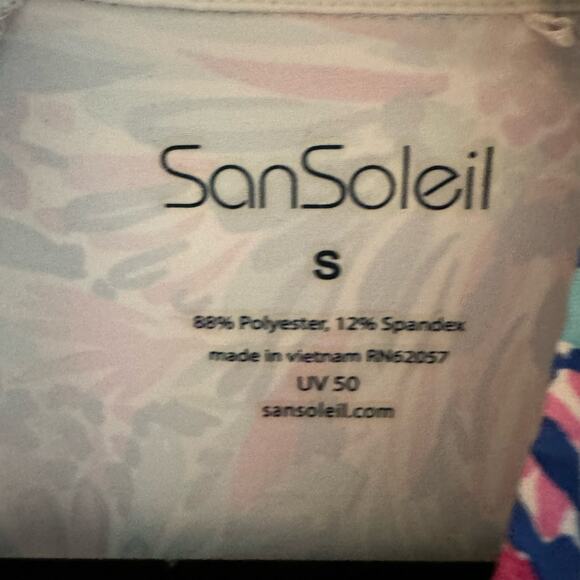 San Soleil UPF 50 Full Zip Lightweight Full Zip Jacket Floral Golf Performance S - Picture 9 of 9